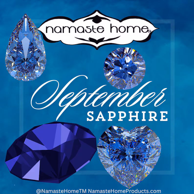 September Birthstone Candle — Sapphire | Soy Crystal Candle with Gemstones & Botanicals | Birthday Gift - Image 4