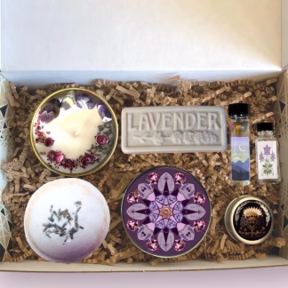 Third Eye Chakra Gift Set | Amethyst Candle, Lavender Lip Balm | Ajna Ritual Box